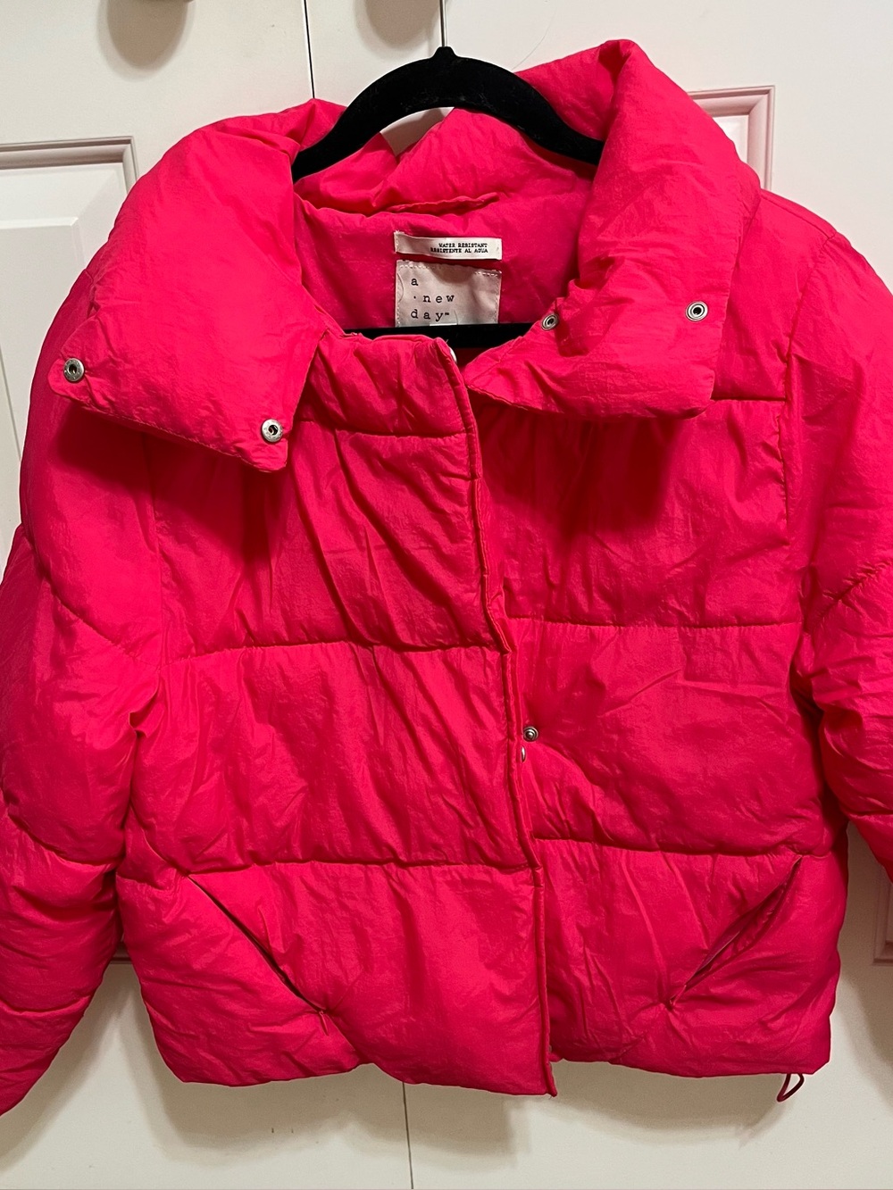 A New Day -Pink Puffer women's winter jacket water, resistance -S
